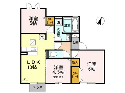 ボヌール千田 A棟(3LDK/1階)の間取り写真