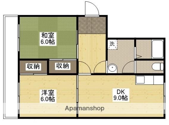 第2コーポ田上(2DK/1階)の間取り写真