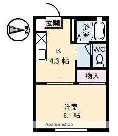 セフィラSSK B棟(1K/2階)の間取り写真