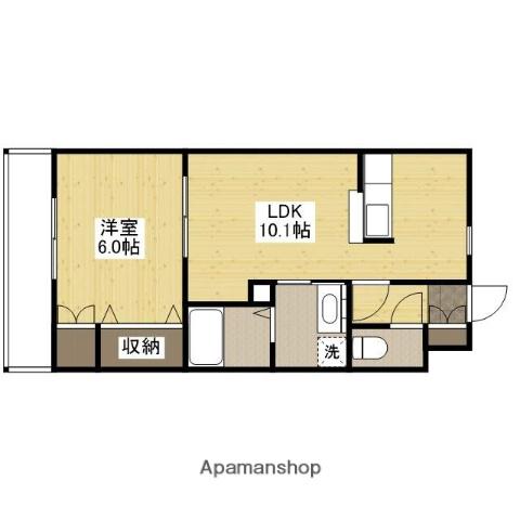 緑井コージーハウス(1LDK/1階)の間取り写真