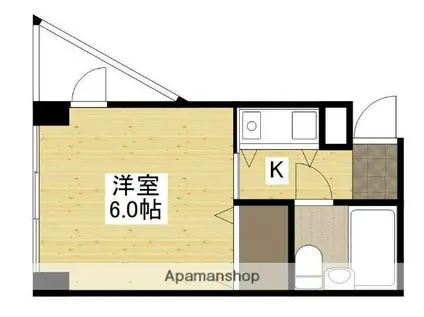 キューブ井口台(ワンルーム/2階)の間取り写真