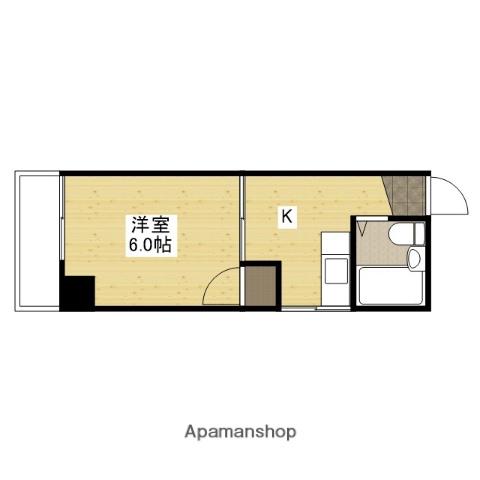 AXA舟入通(1K/3階)の間取り写真