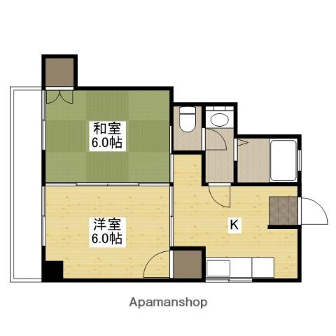 AXA舟入通(2K/10階)の間取り写真