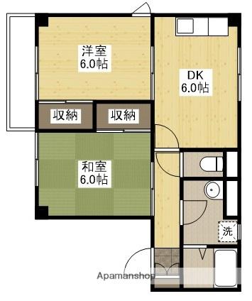 グリーンヒルズ丹那(2DK/2階)の間取り写真