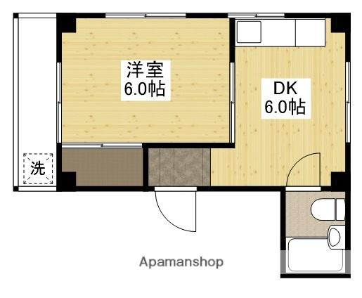 コーポ桜井(1DK/3階)の間取り写真