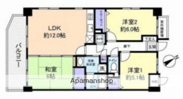 ハーモニー中須(3LDK/2階)の間取り写真