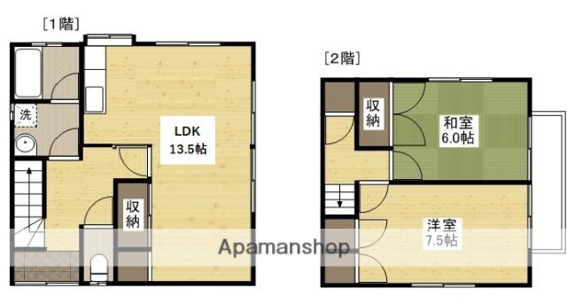 熊中借家３５−１０番地(2LDK)の間取り写真