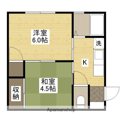 ネオセルコ西広島(2K/2階)の間取り写真