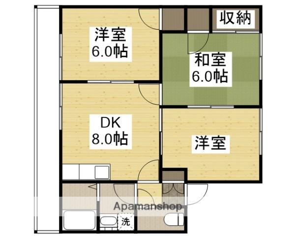 セジュール友竹(3DK/1階)の間取り写真