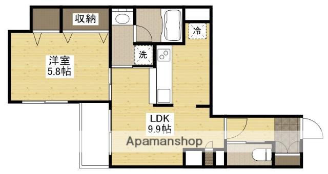 ル・シエル(1LDK/4階)の間取り写真