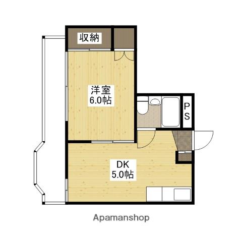 まるみビル(1DK/4階)の間取り写真