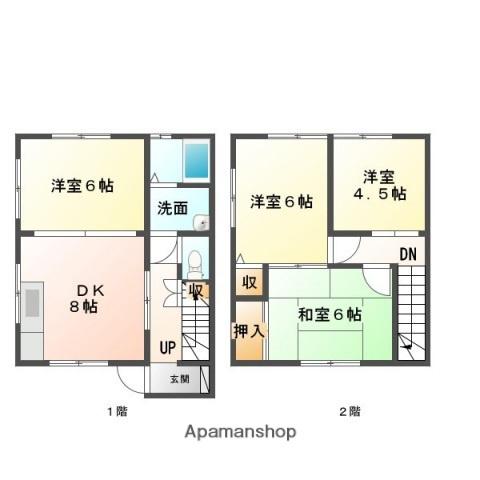 メゾネット野田(4DK/1階)の間取り写真
