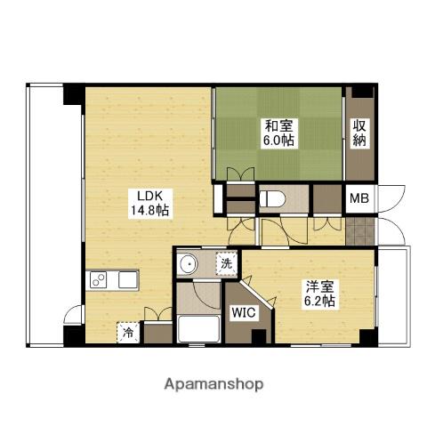ウェスティン鉄砲町(2LDK/12階)の間取り写真