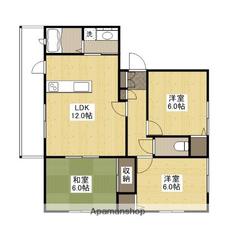 サンヴィレッジ緑井(3LDK/2階)の間取り写真
