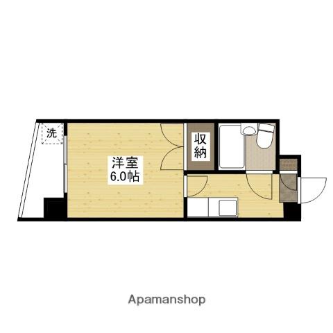 ポエトリーオバラ(1K/3階)の間取り写真