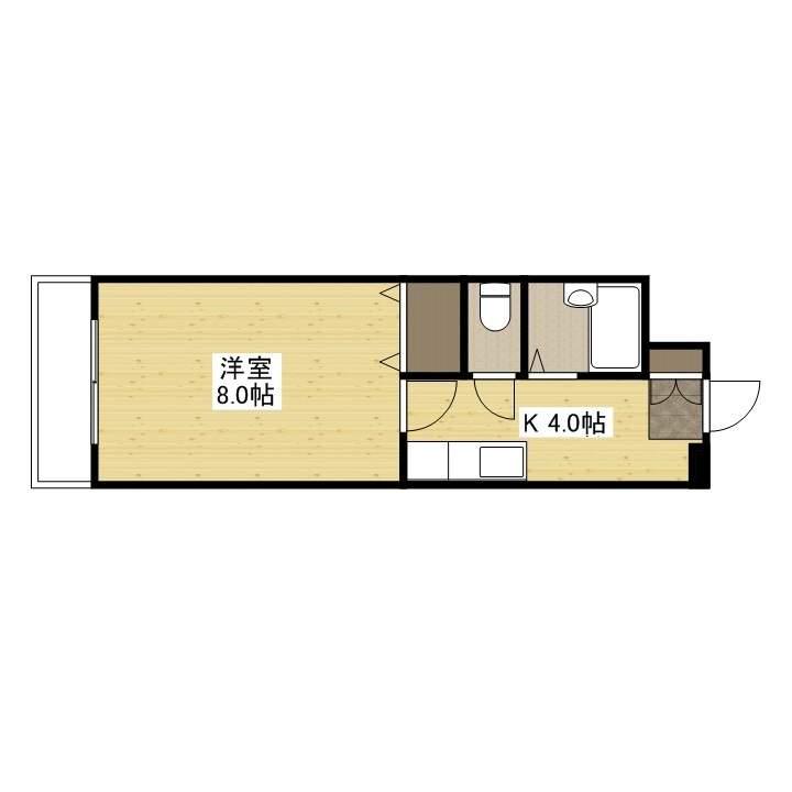 パウルスハイム(1K/3階)の間取り写真