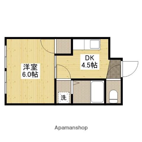大盛ビル(1DK/2階)の間取り写真
