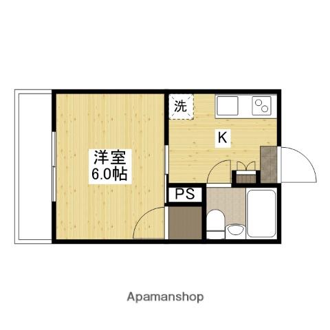 ハルモニア大芝(1K/3階)の間取り写真