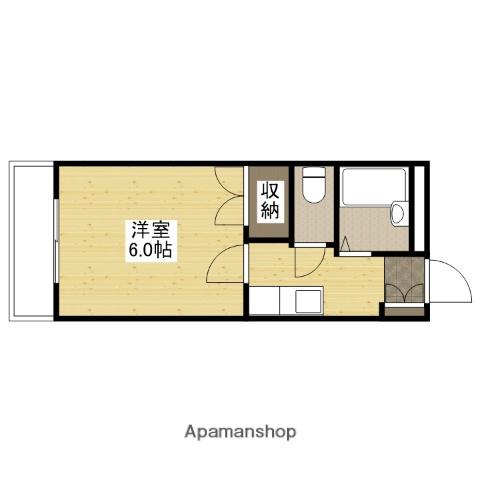 第二大下ビル(1K/2階)の間取り写真