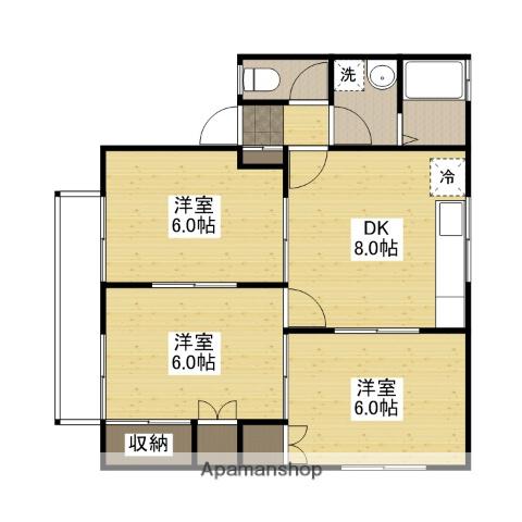 タウンコート(3DK/1階)の間取り写真