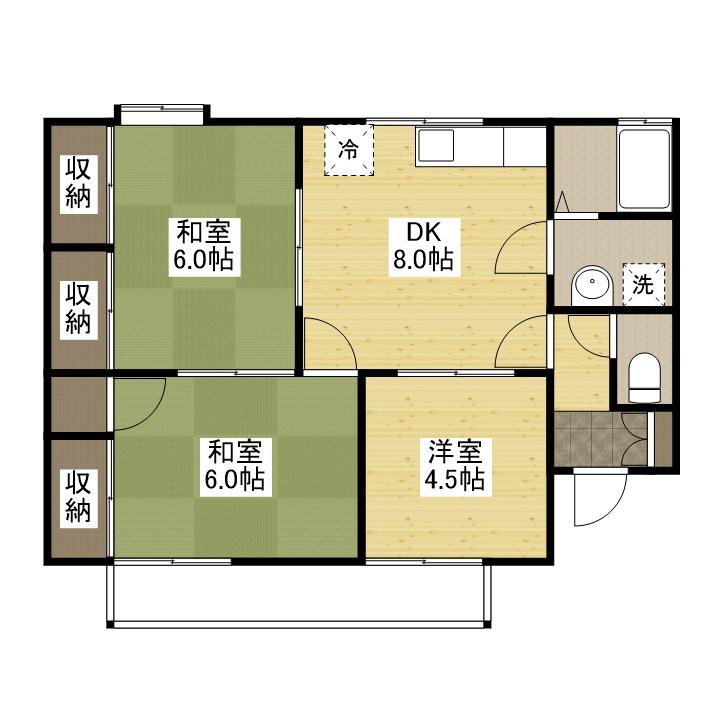 メゾン隅田(3DK/1階)の間取り写真