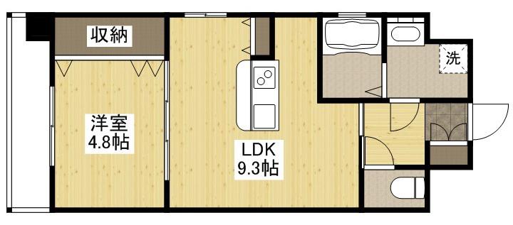 エマーブル矢賀(1LDK/4階)の間取り写真