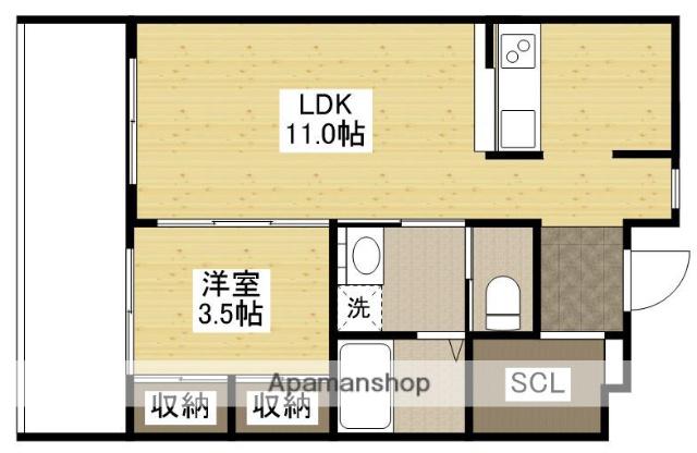 DOMANI上東雲(1LDK/5階)の間取り写真