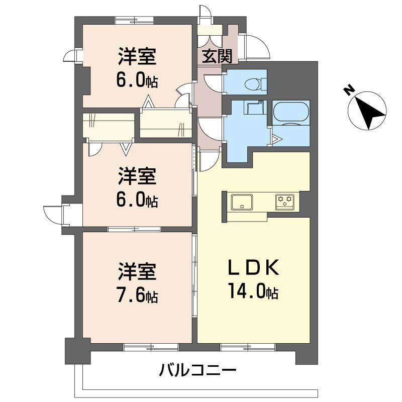 ダ・カーポ祇園(3LDK/2階)の間取り写真