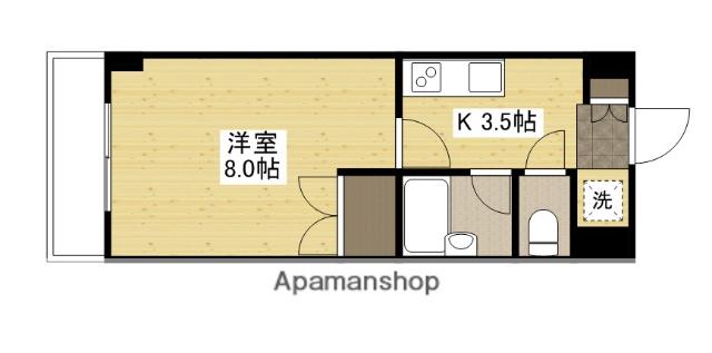 フラーリッシュ岡本(1K/1階)の間取り写真