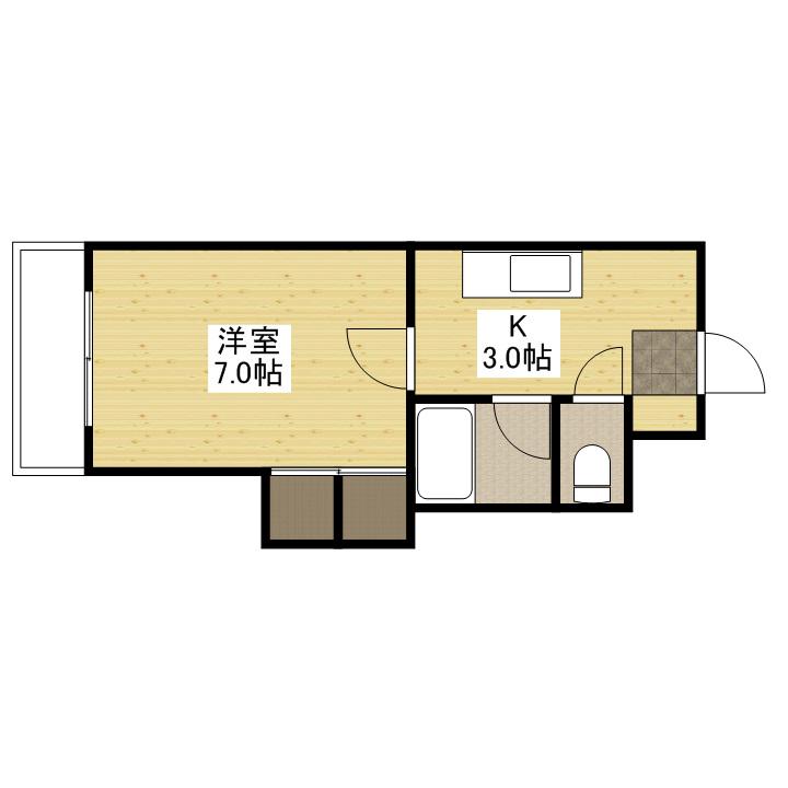EPOCH21(1K/3階)の間取り写真