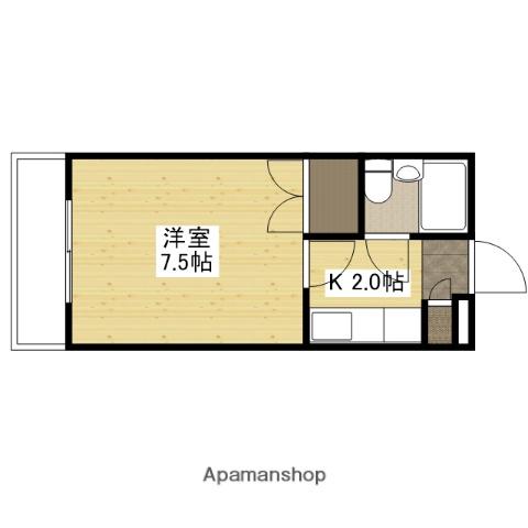 第2コーポ倉本(1K/4階)の間取り写真