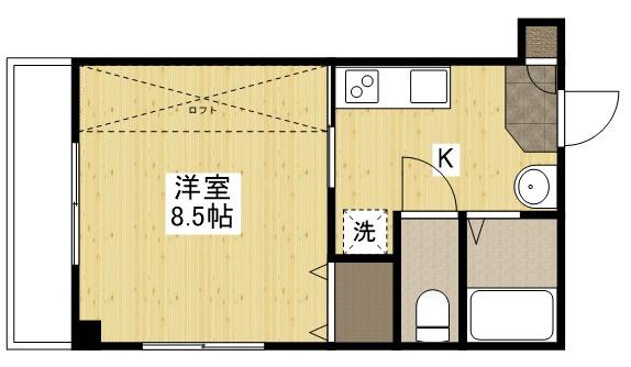 タカマツビル(1K/4階)の間取り写真