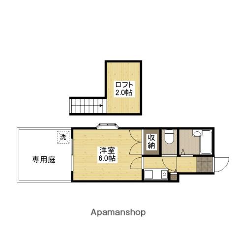 オレンジハウス坪井(1K/1階)の間取り写真