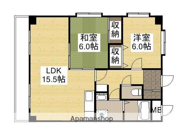 西本ビル(2LDK/3階)の間取り写真