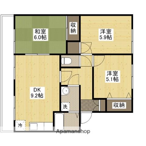 ラ・プラージュ屋代(3DK/2階)の間取り写真