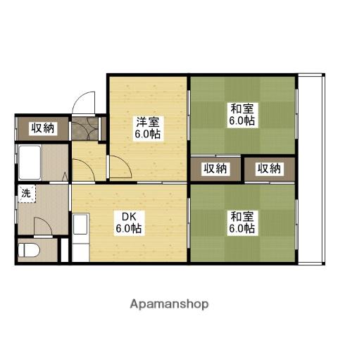 第2日吉ビル(3DK/3階)の間取り写真