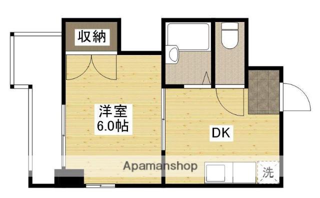 NIKKEI南竹屋2ND(1DK/6階)の間取り写真