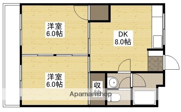 グランデパラッツォ大芝Ⅲ(2DK/3階)の間取り写真