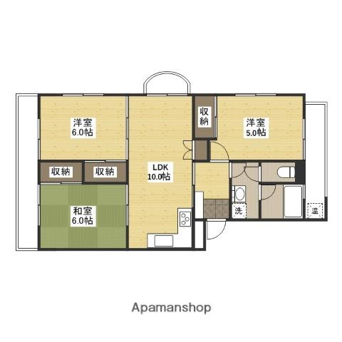 ハイツ戸坂(3LDK/2階)の間取り写真