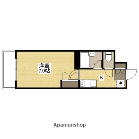 サンスクエア大芝(1K/4階)の間取り写真