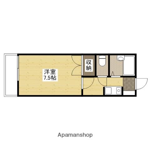 ロッソ祇園B(1K/2階)の間取り写真