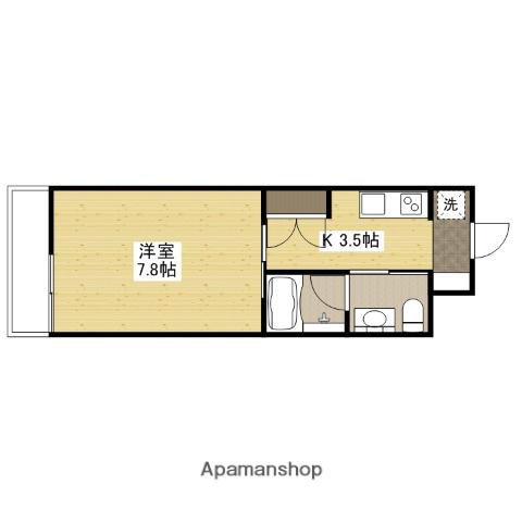 広島電鉄宇品線 市役所前駅(広島) 徒歩9分 15階建 築14年(1K/15階)の間取り写真