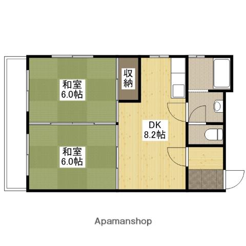 諏訪ビル(2DK/6階)の間取り写真