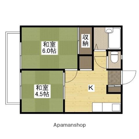 ハイム森(2K/3階)の間取り写真