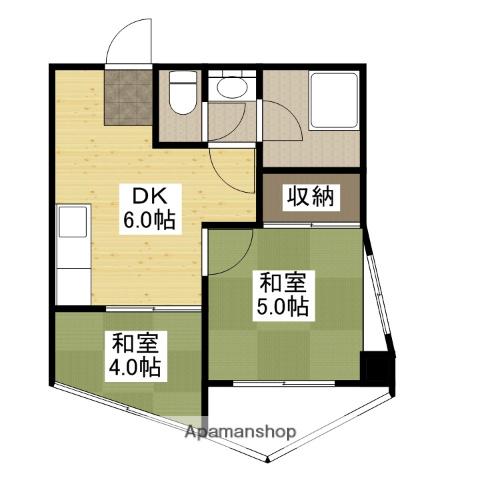 東白ビル(2DK/3階)の間取り写真