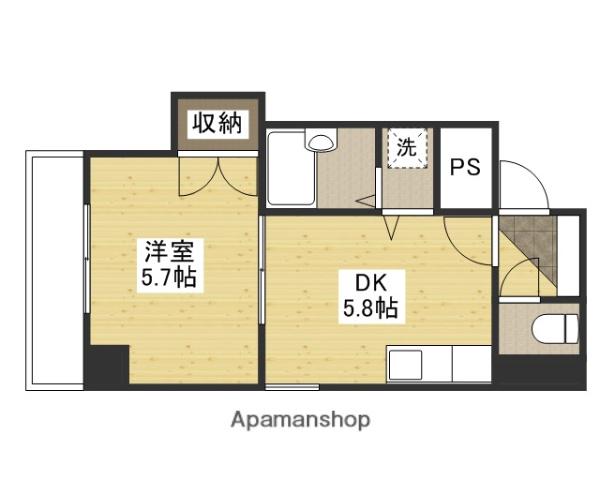 LAND MARK 横川(1DK/6階)の間取り写真