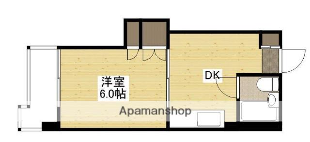 松岡ビル(1DK/2階)の間取り写真
