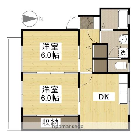 パレファミーユ(2DK/3階)の間取り写真
