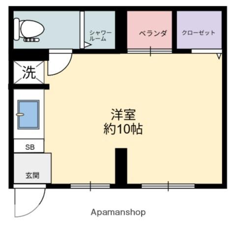 コーポみささ(ワンルーム/2階)の間取り写真