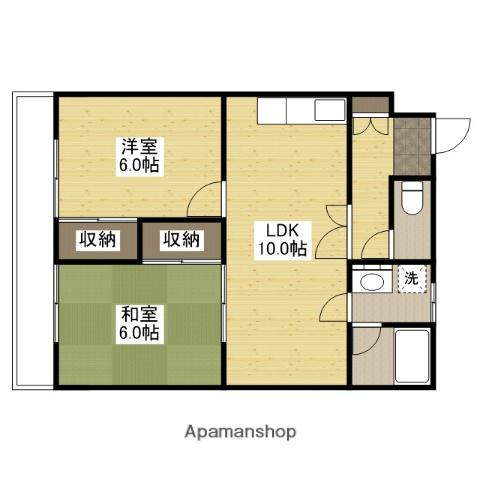 ソフィアコート東原弐番館(2LDK/1階)の間取り写真